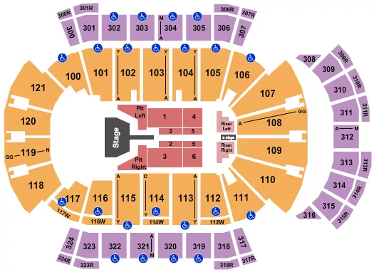 seating chart for VyStar Veterans Memorial Arena - Brandon Lake - eventticketscenter.com