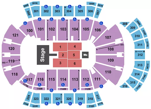 seating chart for VyStar Veterans Memorial Arena - CeCe Winans - eventticketscenter.com