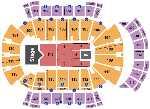 seating chart for VyStar Veterans Memorial Arena - Cody Johnson - eventticketscenter.com