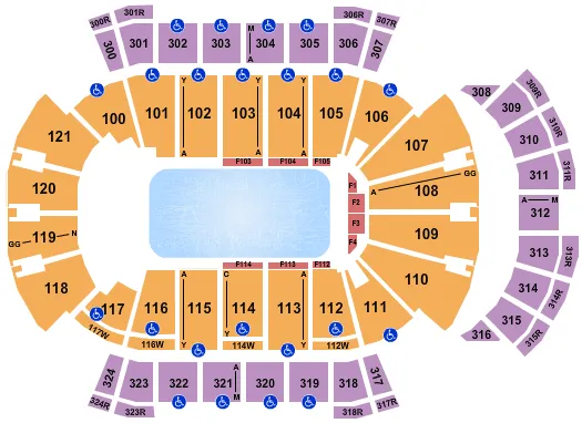 seating chart for VyStar Veterans Memorial Arena - Disney On Ice 2 - eventticketscenter.com