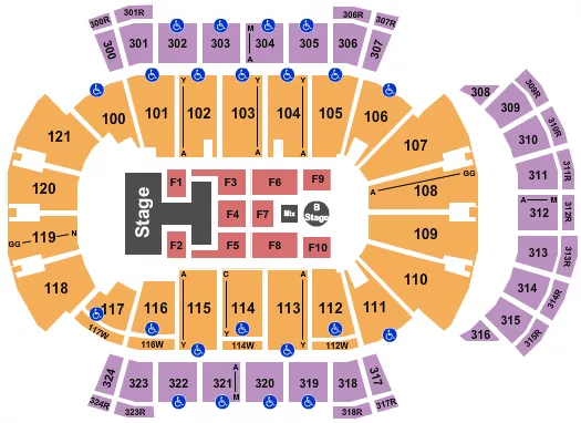 seating chart for VyStar Veterans Memorial Arena - Disney - eventticketscenter.com