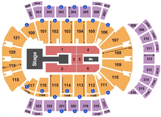 seating chart for VyStar Veterans Memorial Arena - Endstage Catwalk - eventticketscenter.com