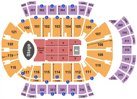 seating chart for VyStar Veterans Memorial Arena - Eric Church - eventticketscenter.com