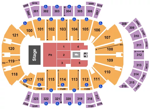 seating chart for VyStar Veterans Memorial Arena - Forrest Frank - eventticketscenter.com