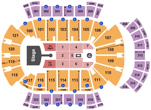 seating chart for VyStar Veterans Memorial Arena - Greta Van Fleet - eventticketscenter.com