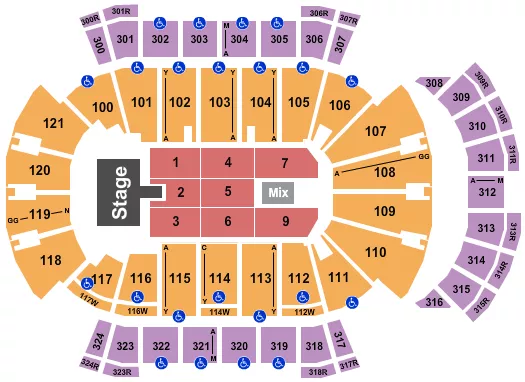 seating chart for VyStar Veterans Memorial Arena - Hootie - eventticketscenter.com