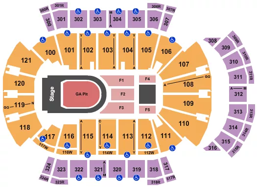 seating chart for VyStar Veterans Memorial Arena - Kane Brown - eventticketscenter.com