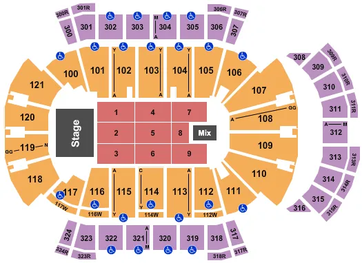 seating chart for VyStar Veterans Memorial Arena - Maxwell - eventticketscenter.com