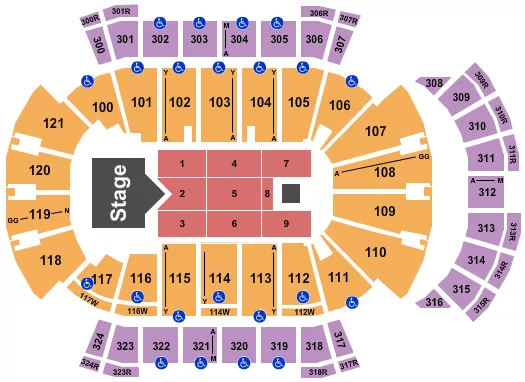 seating chart for VyStar Veterans Memorial Arena - Rascal Flatts - eventticketscenter.com