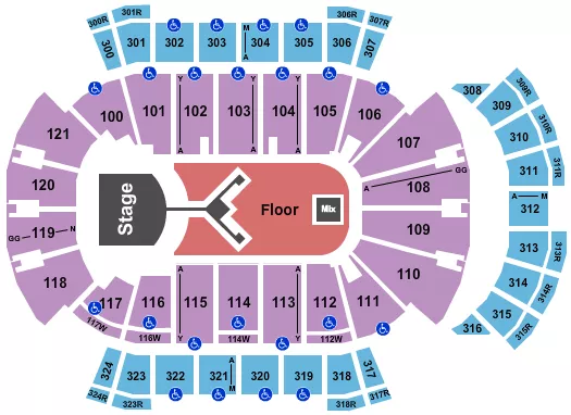 seating chart for VyStar Veterans Memorial Arena - Shinedown - eventticketscenter.com