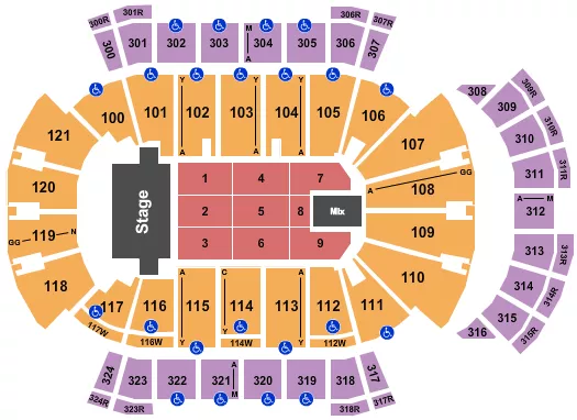 seating chart for VyStar Veterans Memorial Arena - TSO - eventticketscenter.com