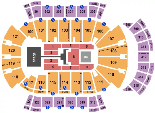 seating chart for VyStar Veterans Memorial Arena - TobyMac - eventticketscenter.com