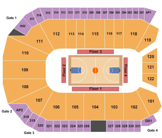 seating chart for WFCU Centre - Basketball - eventticketscenter.com