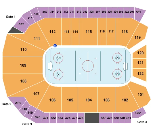 seating chart for WFCU Centre - Hockey - eventticketscenter.com