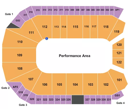 seating chart for WFCU Centre - Performance Area - eventticketscenter.com