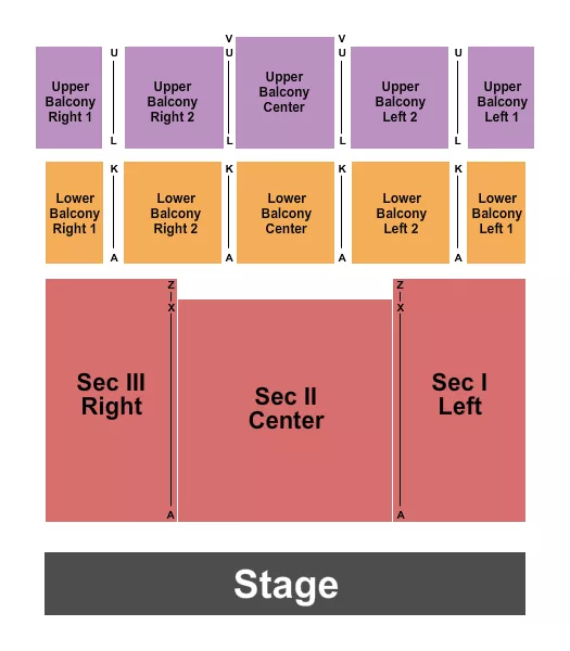 seating chart for W.K. Kellogg Auditorium - Endstage - eventticketscenter.com