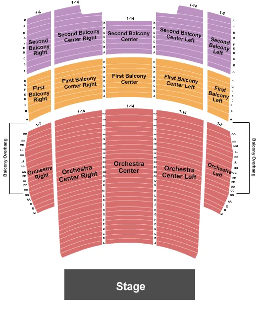 seating chart for W L Jack Howard Theatre - Endstage No Pit - eventticketscenter.com