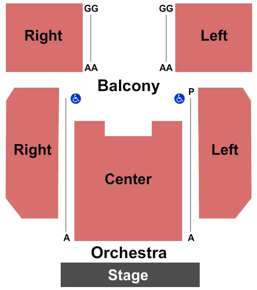 seating chart for WYO Theater - End Stage - eventticketscenter.com