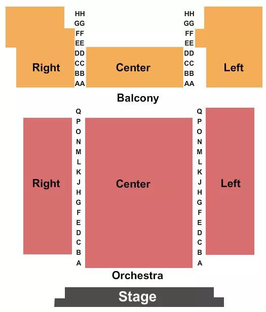 seating chart for Walhalla Performing Arts Center - End Stage - eventticketscenter.com