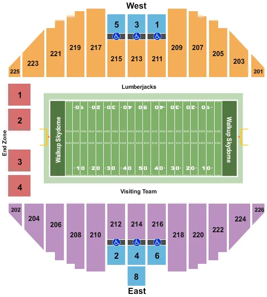 seating chart for Walkup Skydome - Football - eventticketscenter.com
