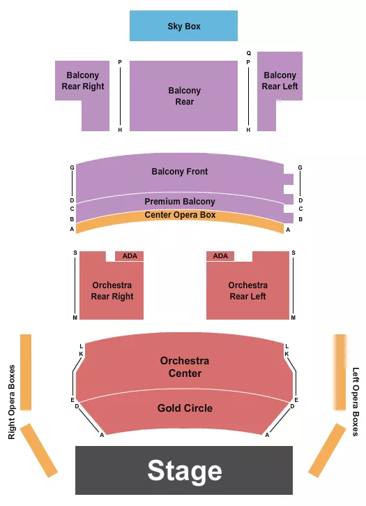 seating chart for District Music Hall - End Stage 3 - eventticketscenter.com
