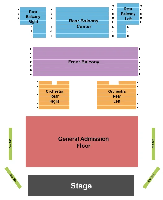 seating chart for District Music Hall - Endstage GA Floor - eventticketscenter.com