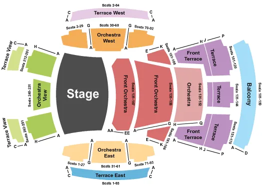 seating chart for Walt Disney Concert Hall - End Stage - eventticketscenter.com