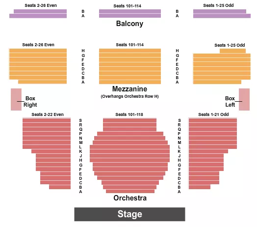 seating chart for Walter Kerr Theatre - Endstage 2 - eventticketscenter.com