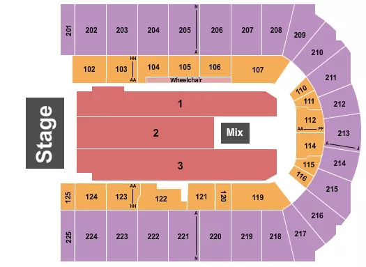 seating chart for Upstate Medical University Arena at Onondaga County War Memorial - Concert - eventticketscenter.com
