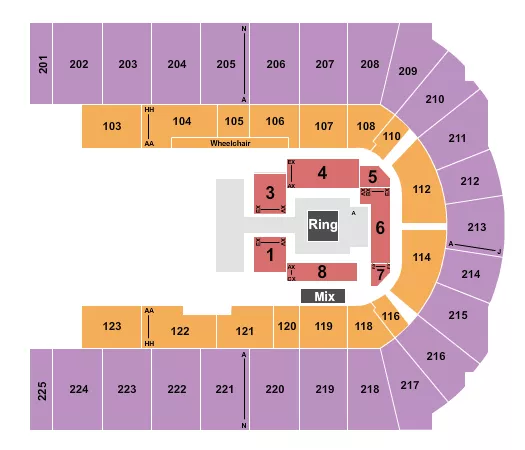 seating chart for Upstate Medical University Arena at Onondaga County War Memorial - Wrestling - Half House - eventticketscenter.com