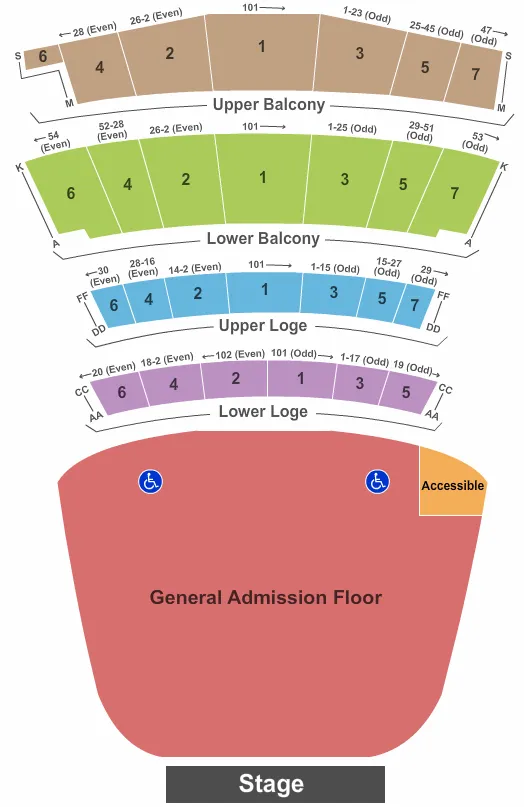 seating chart for Warfield - GA Floor - eventticketscenter.com