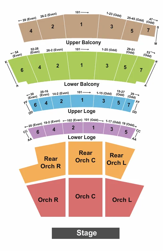 seating chart for Warfield - Endstage 2 - eventticketscenter.com