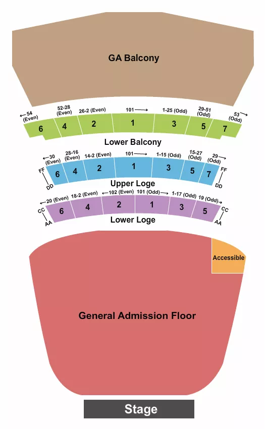 seating chart for Warfield - GA Floor/GA Balcony - eventticketscenter.com