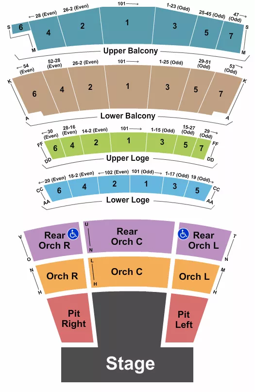 seating chart for Warfield - Pickleball - eventticketscenter.com