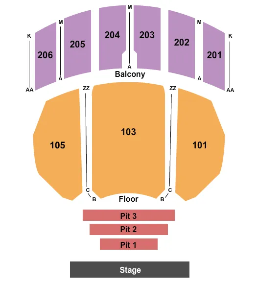 seating chart for Warner Theatre - PA - End Stage 2 - eventticketscenter.com