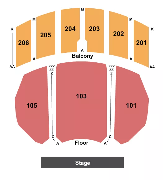 seating chart for Warner Theatre - PA - Endstage No Pit - eventticketscenter.com