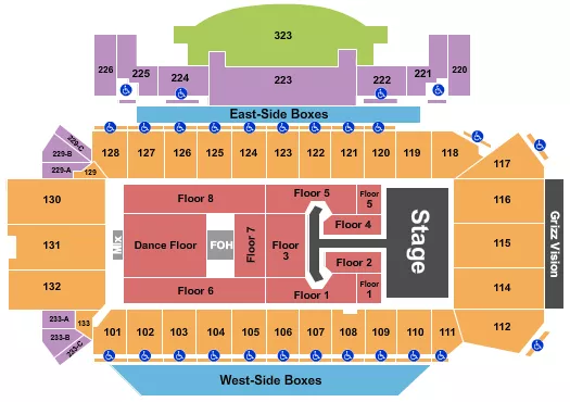 seating chart for Washington/Grizzly Stadium - Pink - eventticketscenter.com