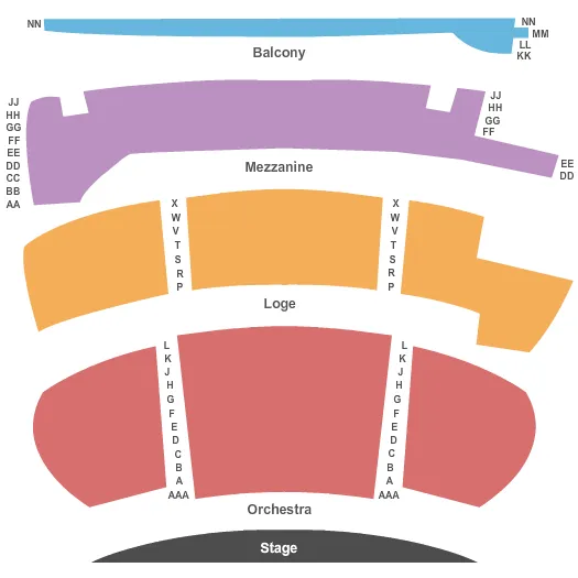 seating chart for Washington Center For The Performing Arts - End Stage - eventticketscenter.com