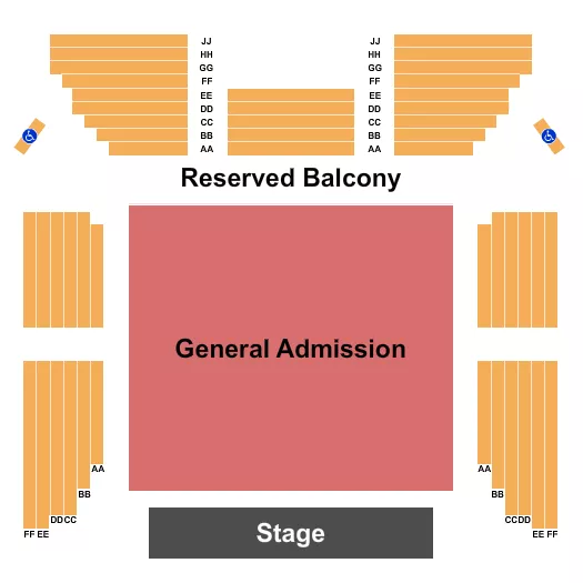 seating chart for Washington Irving Campus High School - GA & Reserved Balcony - eventticketscenter.com