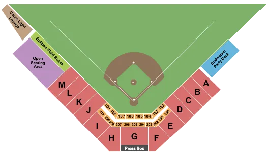 seating chart for Waterloo Riverfront Stadium - Baseball - eventticketscenter.com