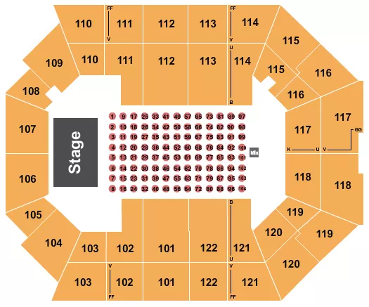 seating chart for The Watsco Center At UM - Table Seating - eventticketscenter.com