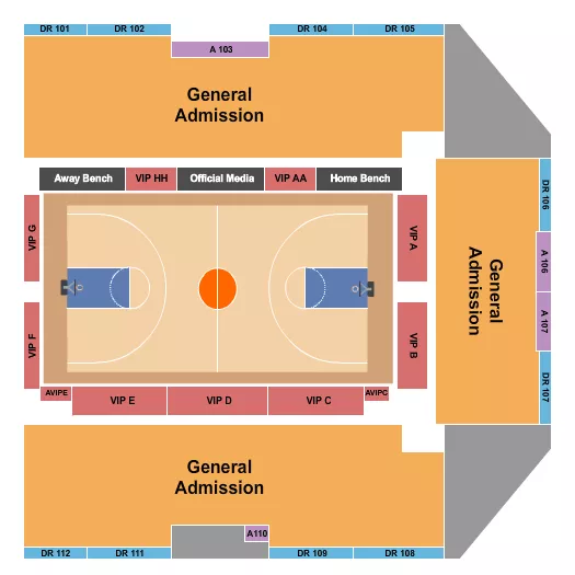 seating chart for Wayne State Arena - Basketball 2 - eventticketscenter.com