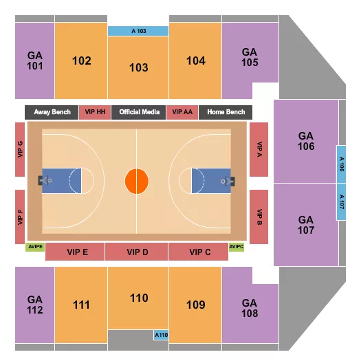 seating chart for Wayne State Arena - Basketball GA 2 - eventticketscenter.com