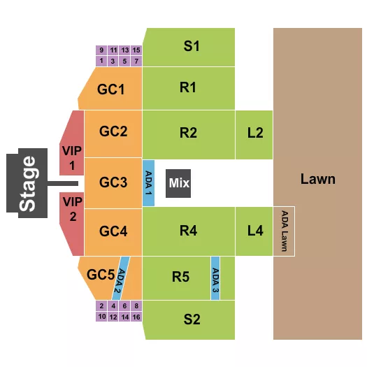 seating chart for Wean Park - Tim McGraw - eventticketscenter.com