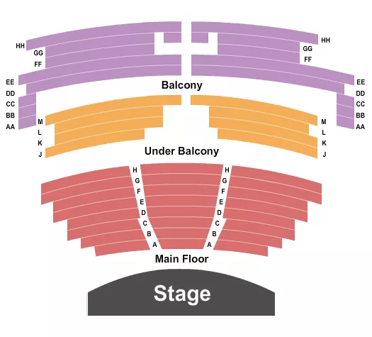 seating chart for Weber Center for the Performing Arts - End Stage - eventticketscenter.com