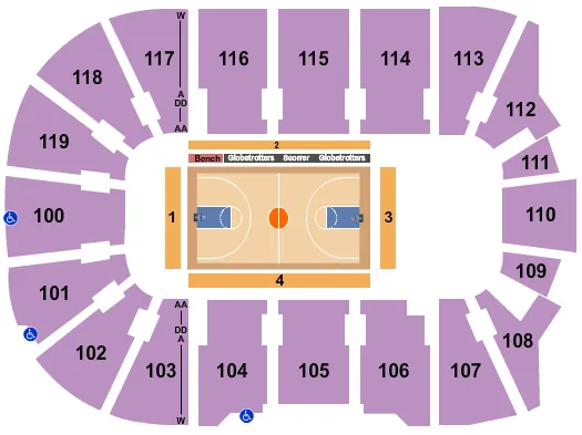 seating chart for Total Mortgage Arena - Harlem Globetrotters - eventticketscenter.com