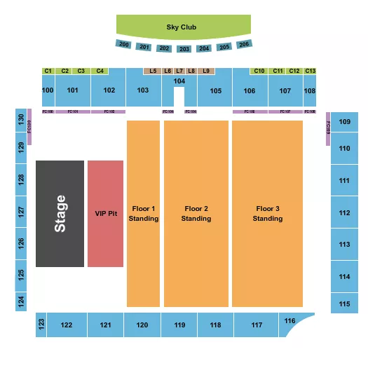 seating chart for Weidner Field - Jonas Brothers - eventticketscenter.com