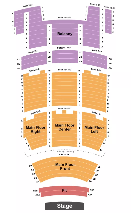 seating chart for Weill Center For The Performing Arts - Endstage Pit - eventticketscenter.com
