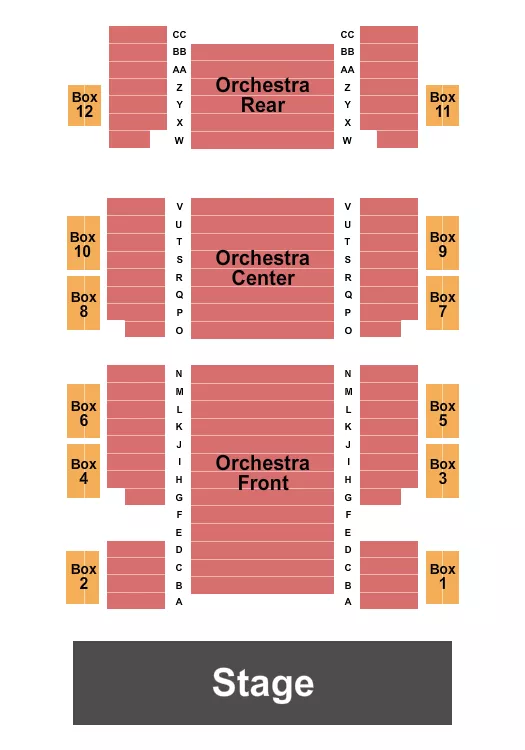 seating chart for Weill Hall At Green Music Center - Endstage Front/Cent/Rear - eventticketscenter.com