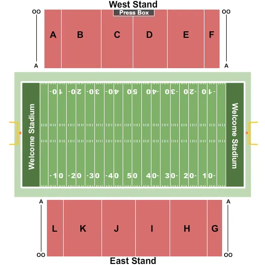 seating chart for Welcome Stadium - Football - eventticketscenter.com